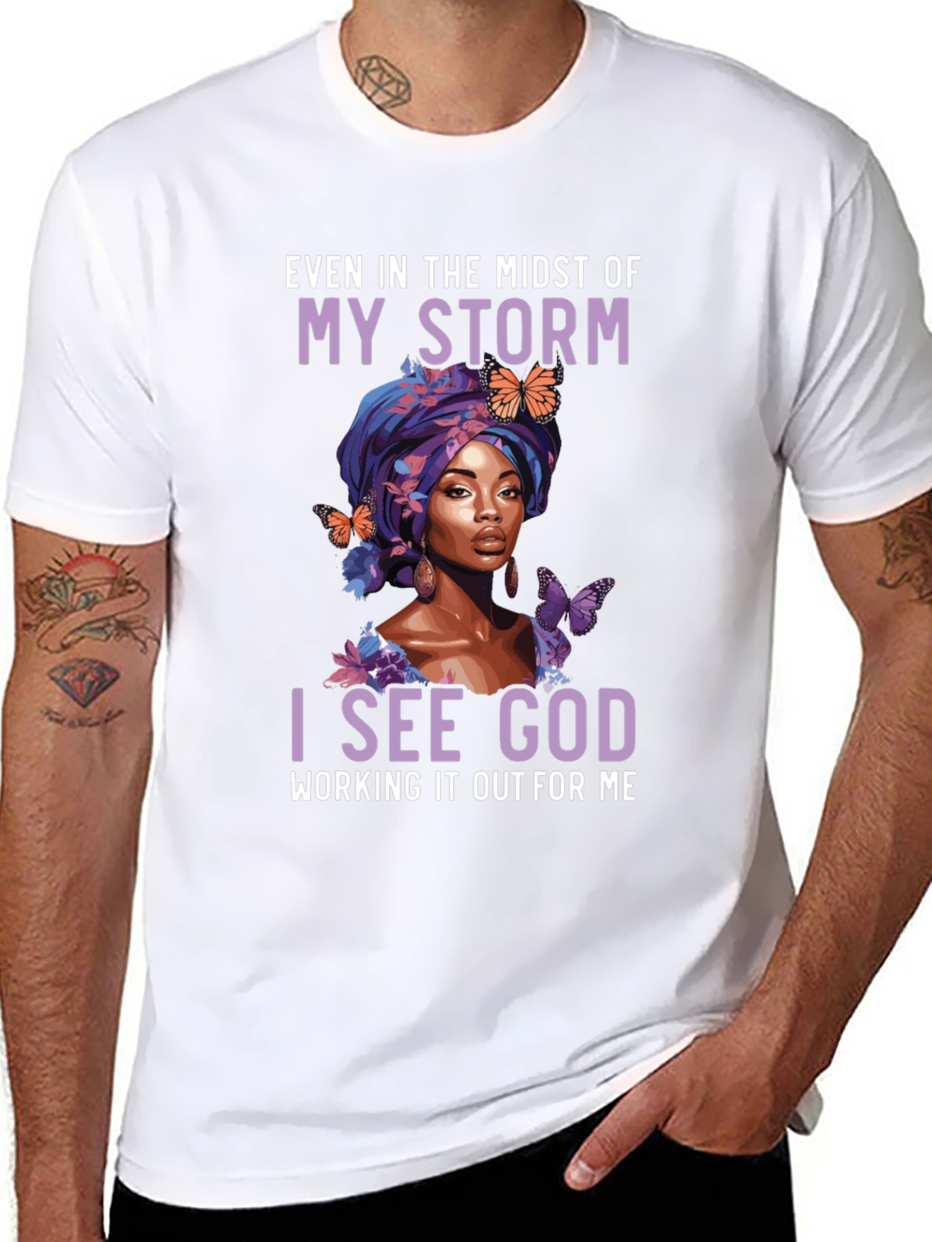 Faith-Inspired Graphic Tee - Even In My Storm