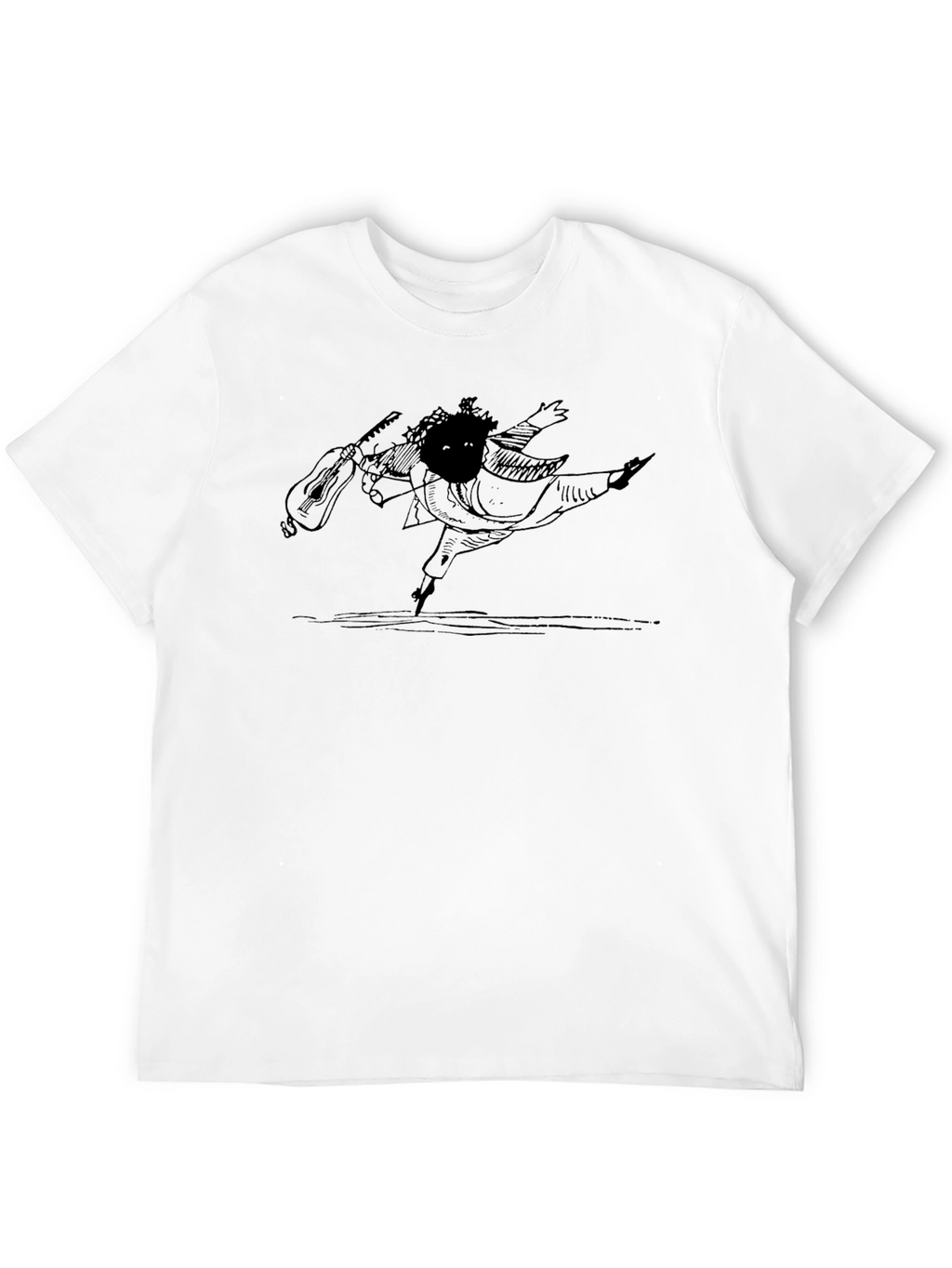 Guitarist Sketch Graphic Tee - Black
