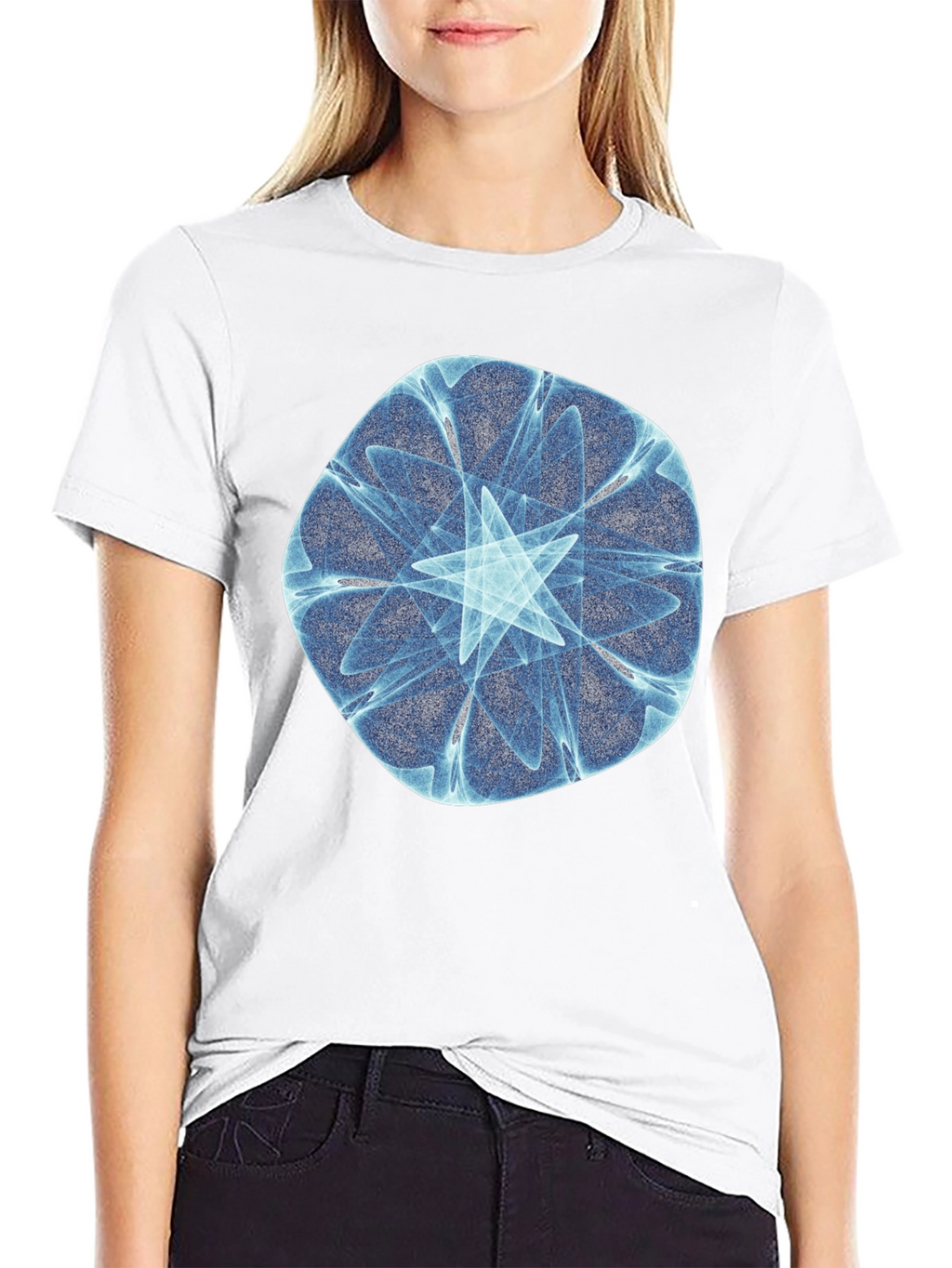 Fractal Starburst Black T-Shirt