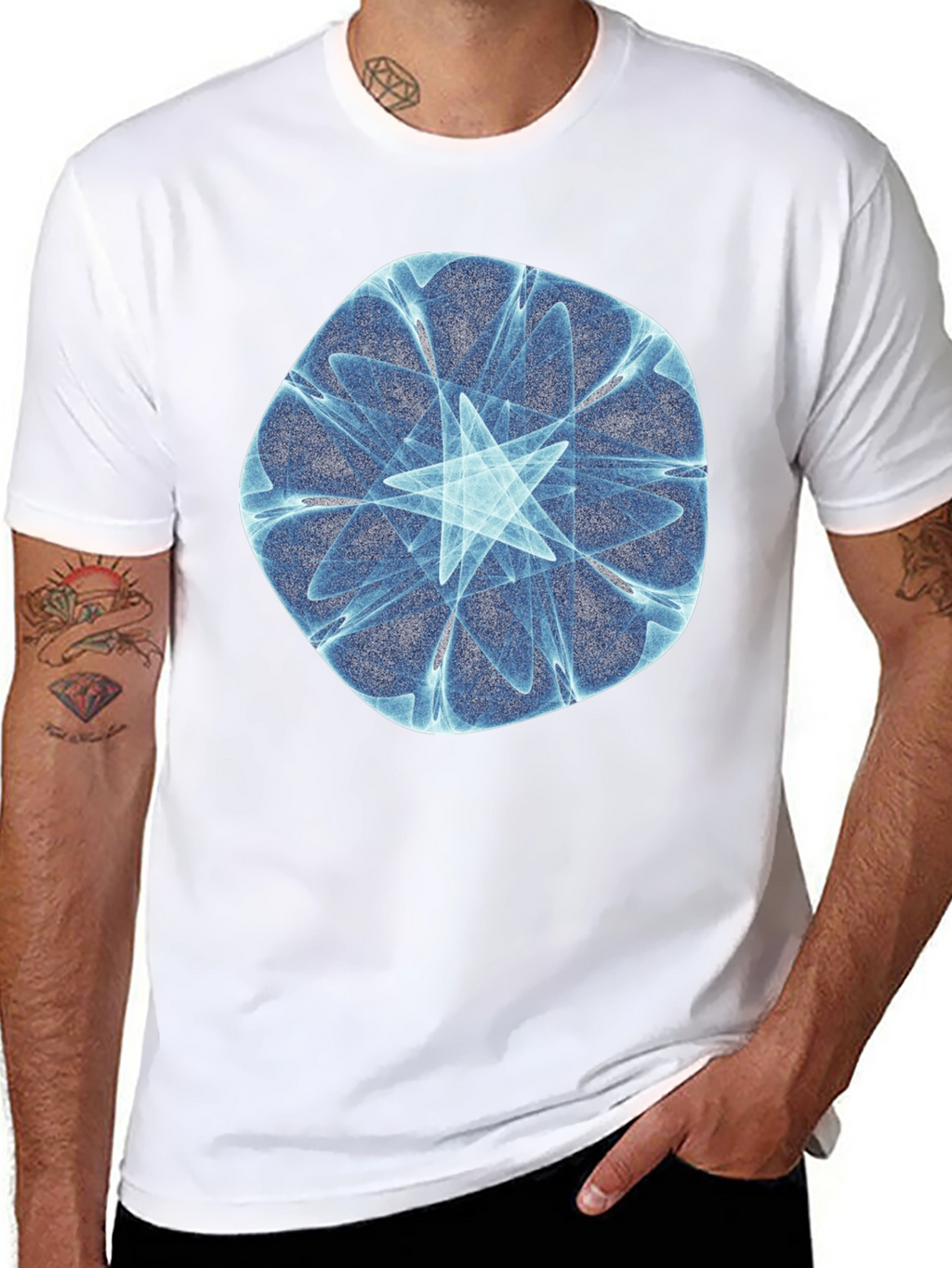 Fractal Starburst Black T-Shirt