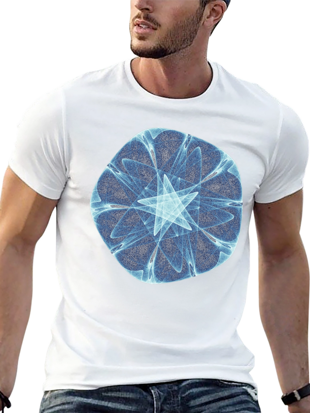 Fractal Starburst Black T-Shirt