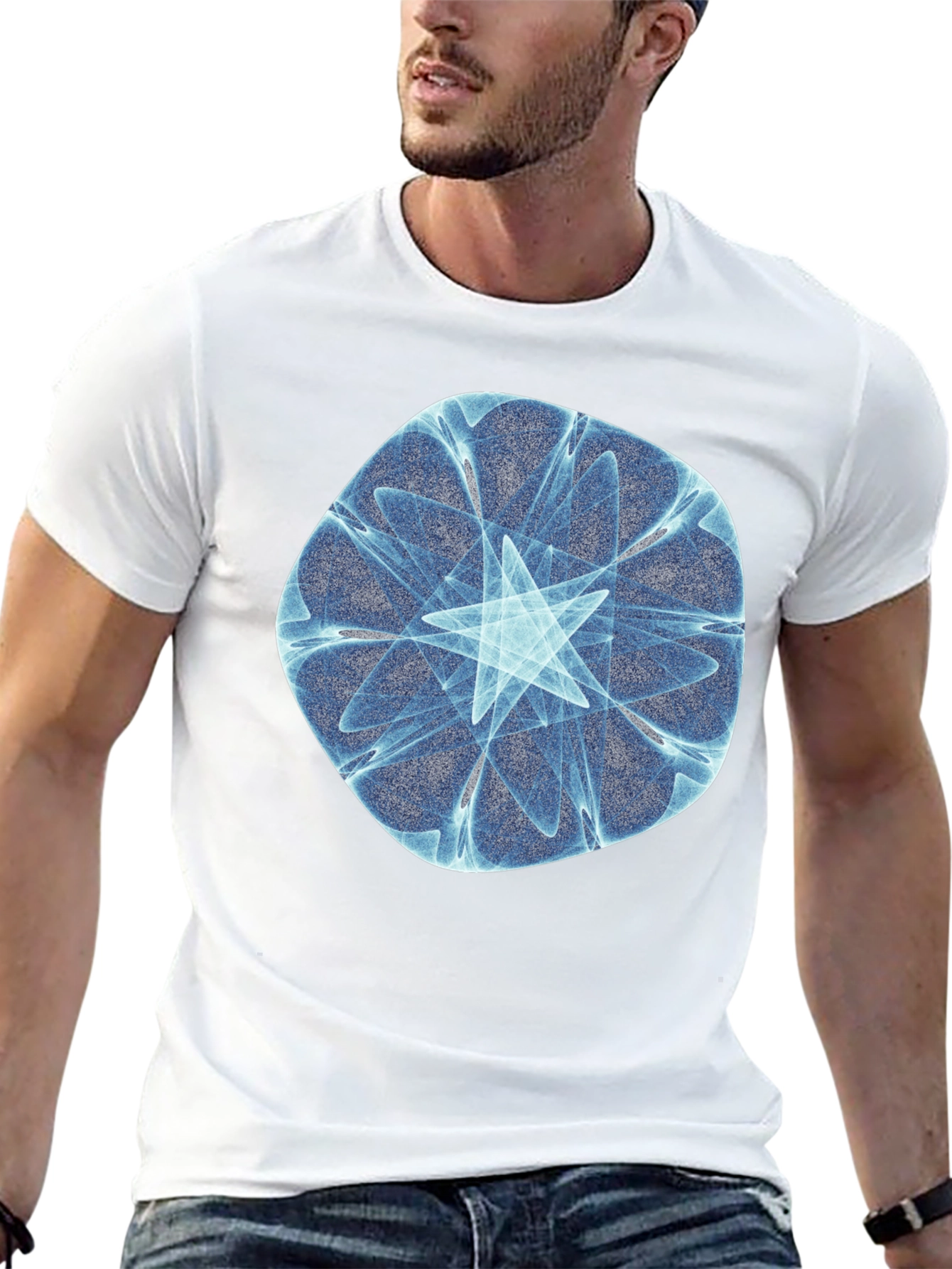 Fractal Starburst Black T-Shirt