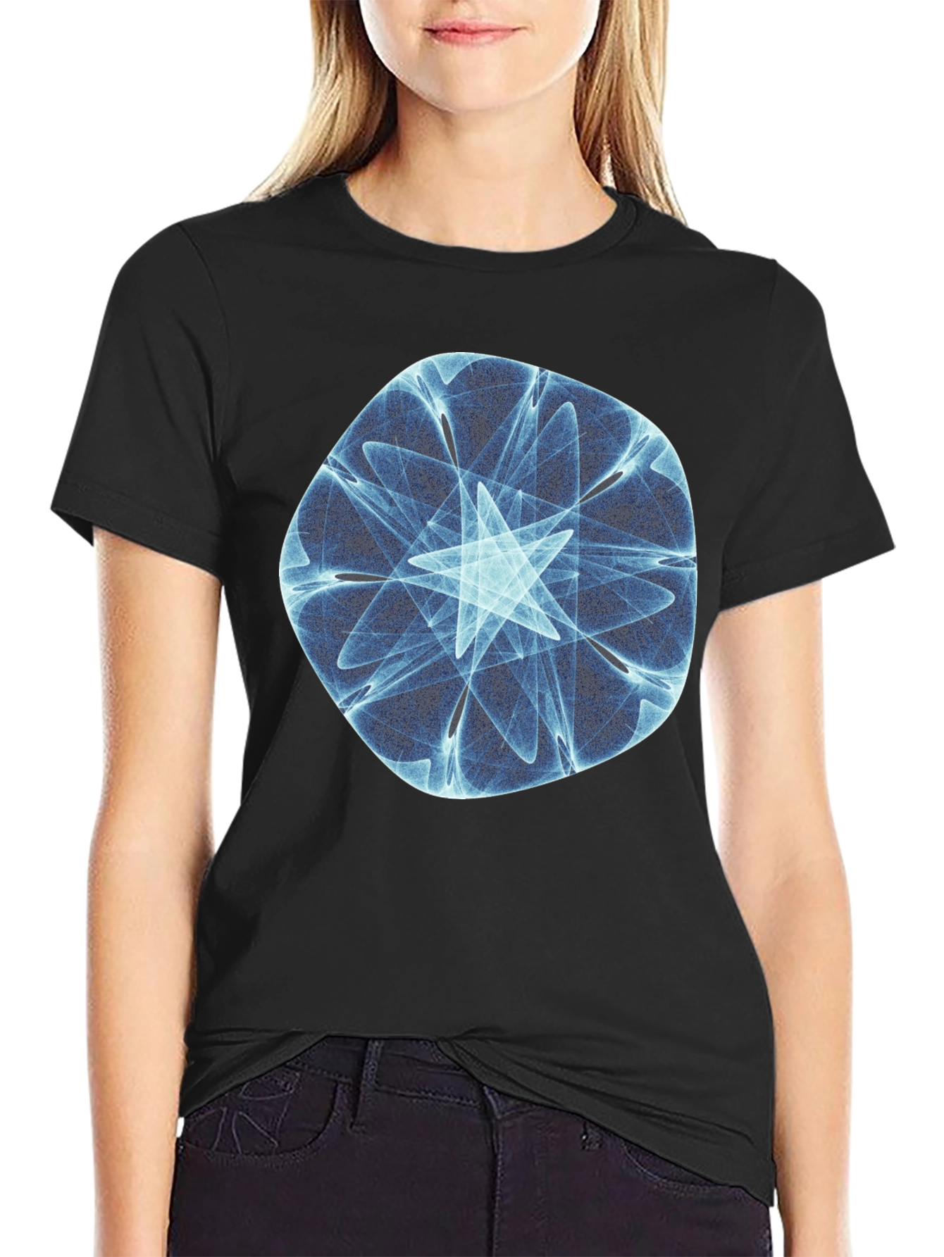Fractal Starburst Black T-Shirt