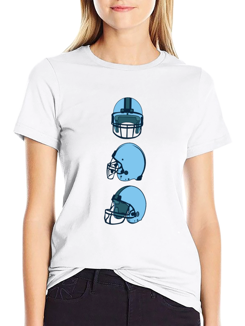 Football Helmet Stack Graphic Tee