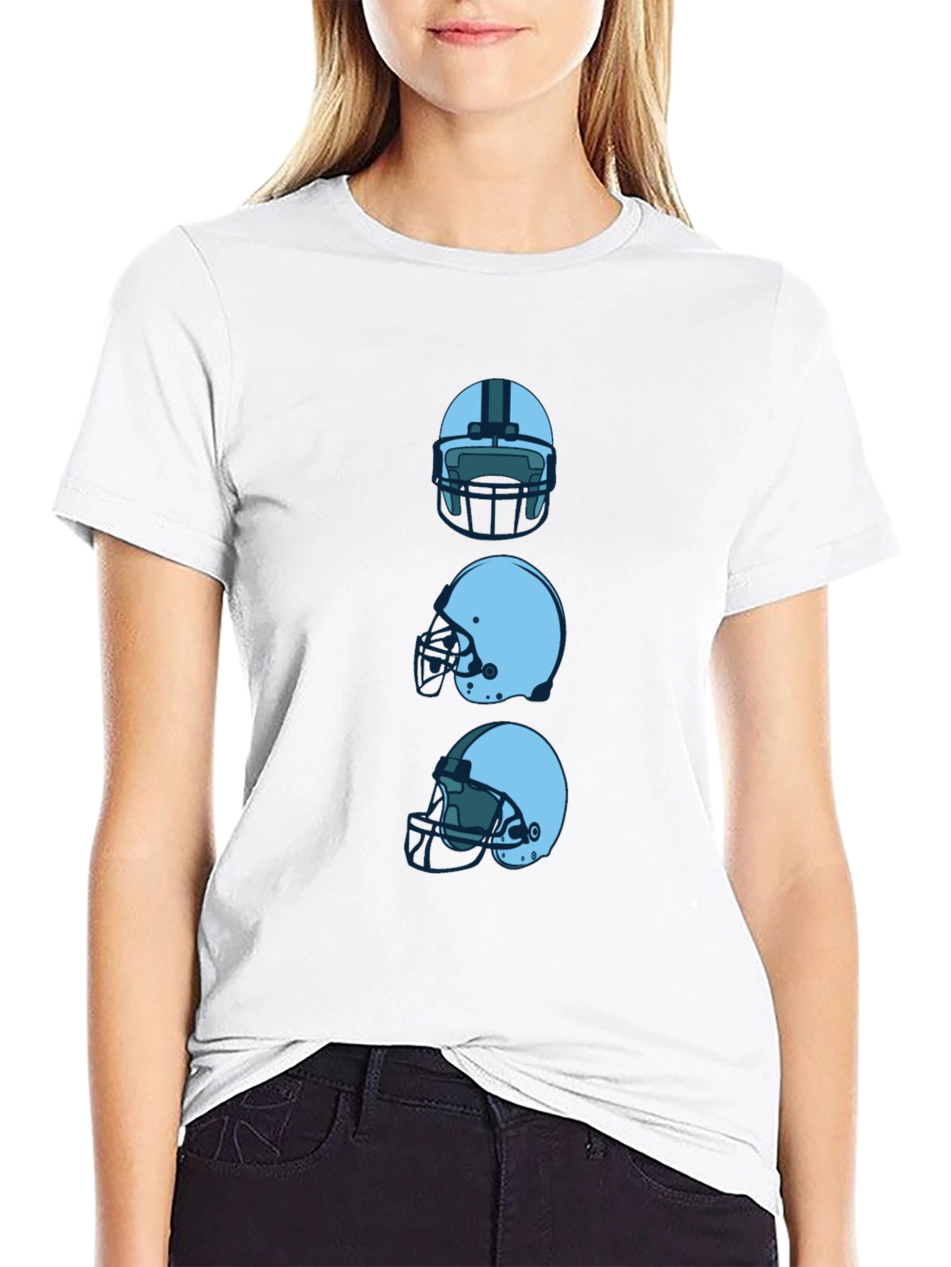 Football Helmet Stack Graphic Tee