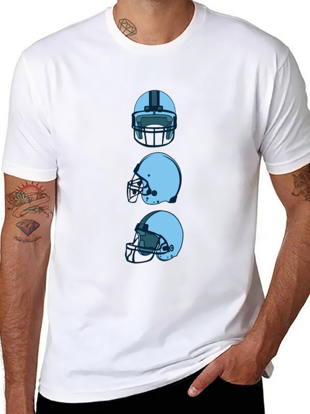 Football Helmet Stack Graphic Tee