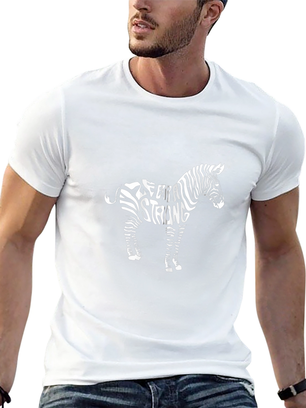 Zebra Strong Graphic T-Shirt - Black