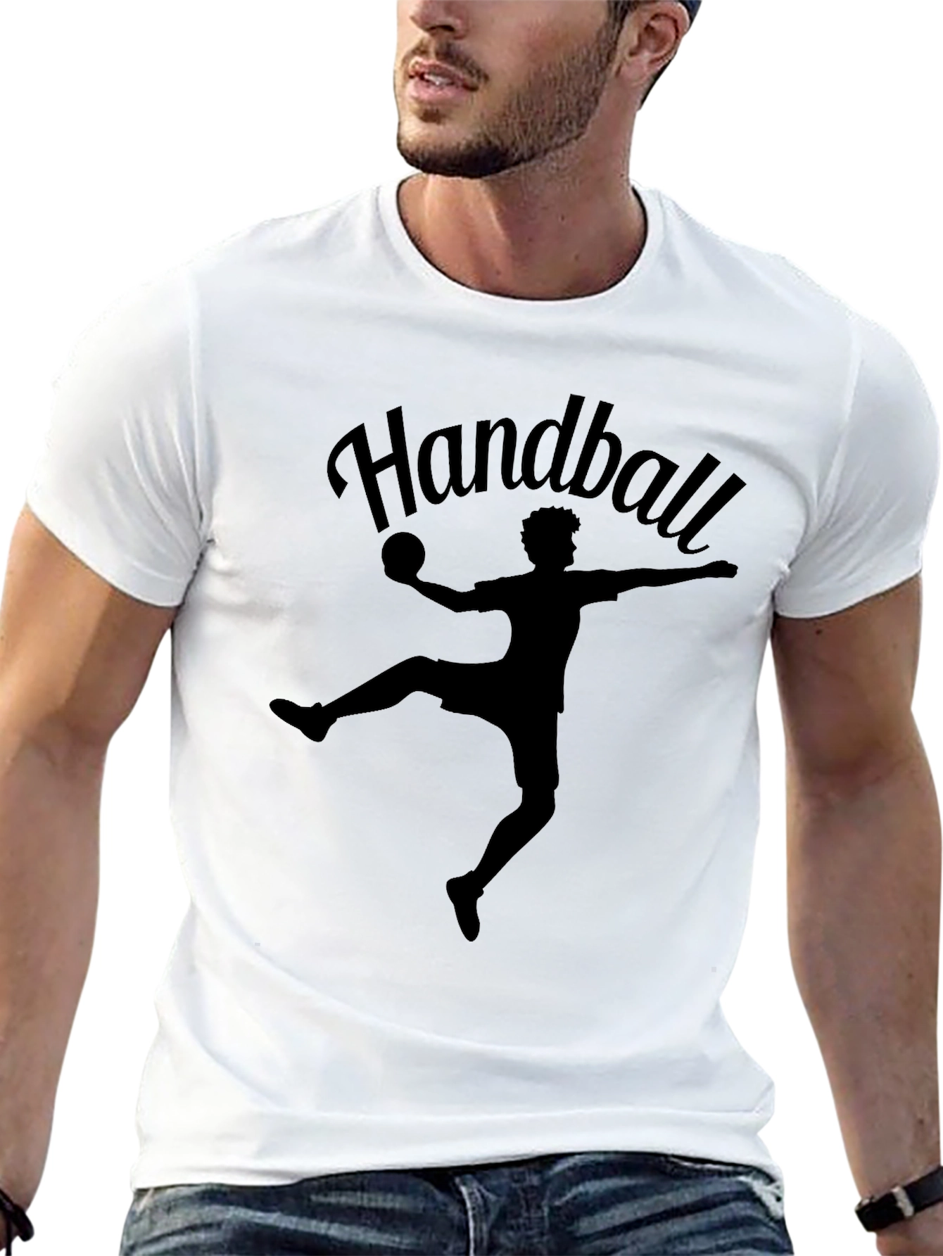 Handball Player Graphic Tee - Black Sport T-Shirt