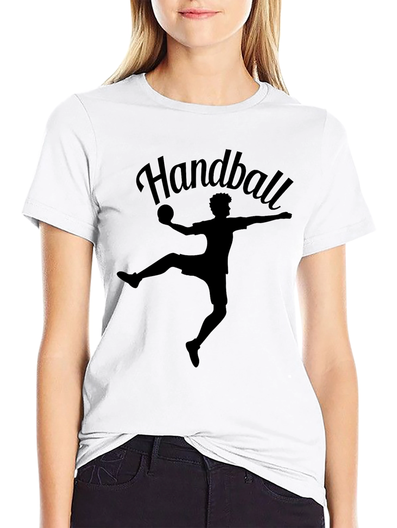 Handball Player Graphic Tee - Black Sport T-Shirt