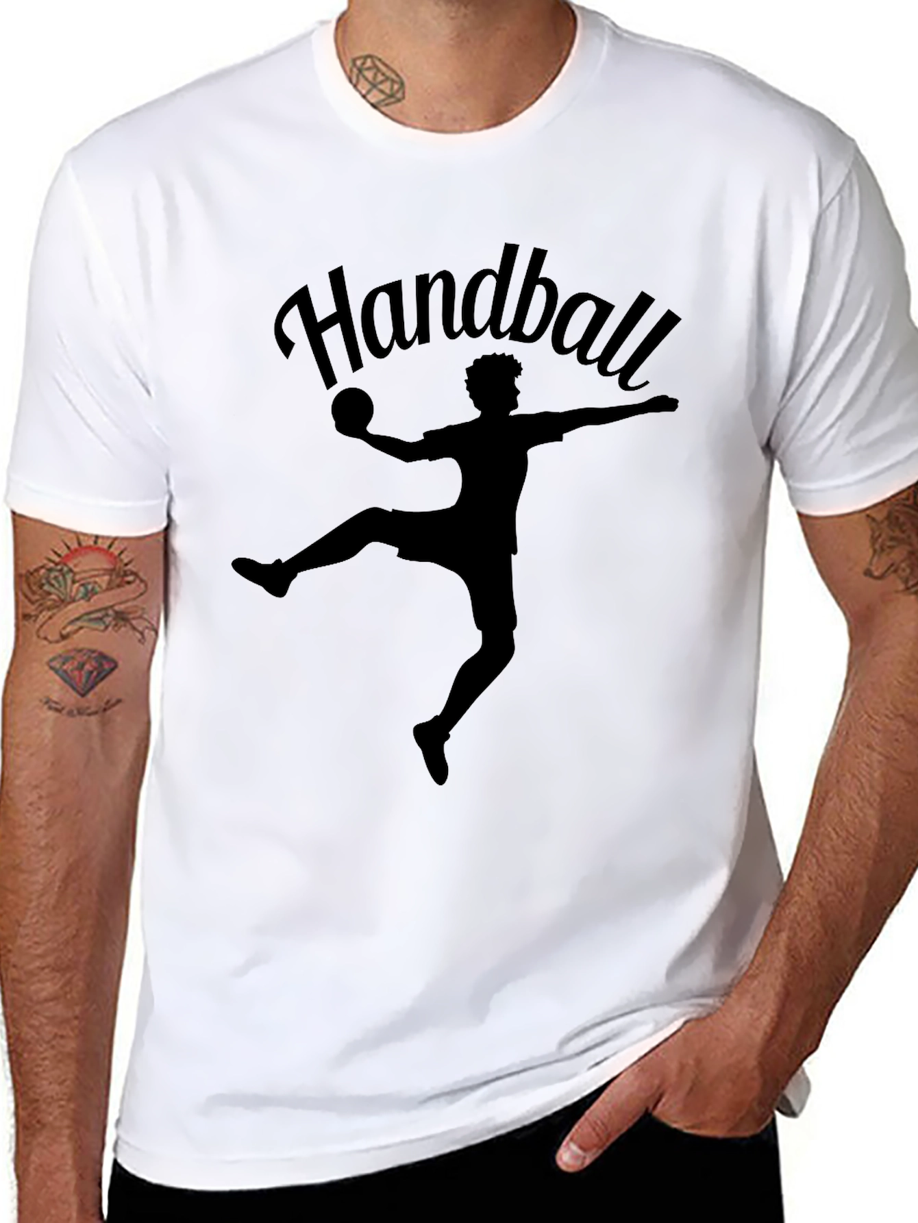 Handball Player Graphic Tee - Black Sport T-Shirt