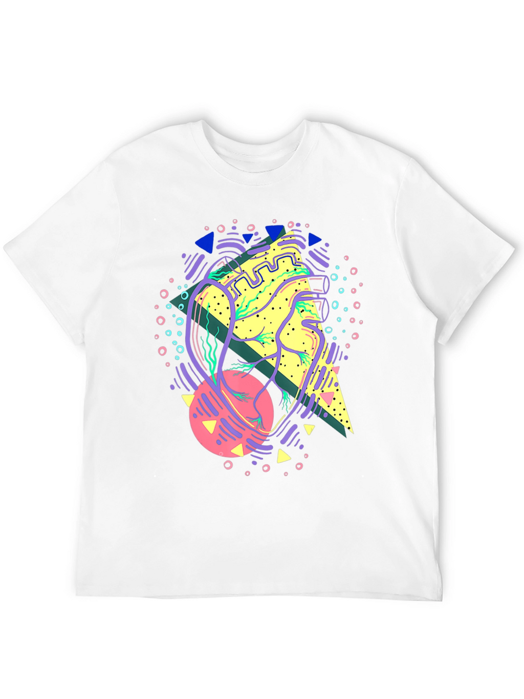 Abstract Anatomical Heart Graphic Tee - Black