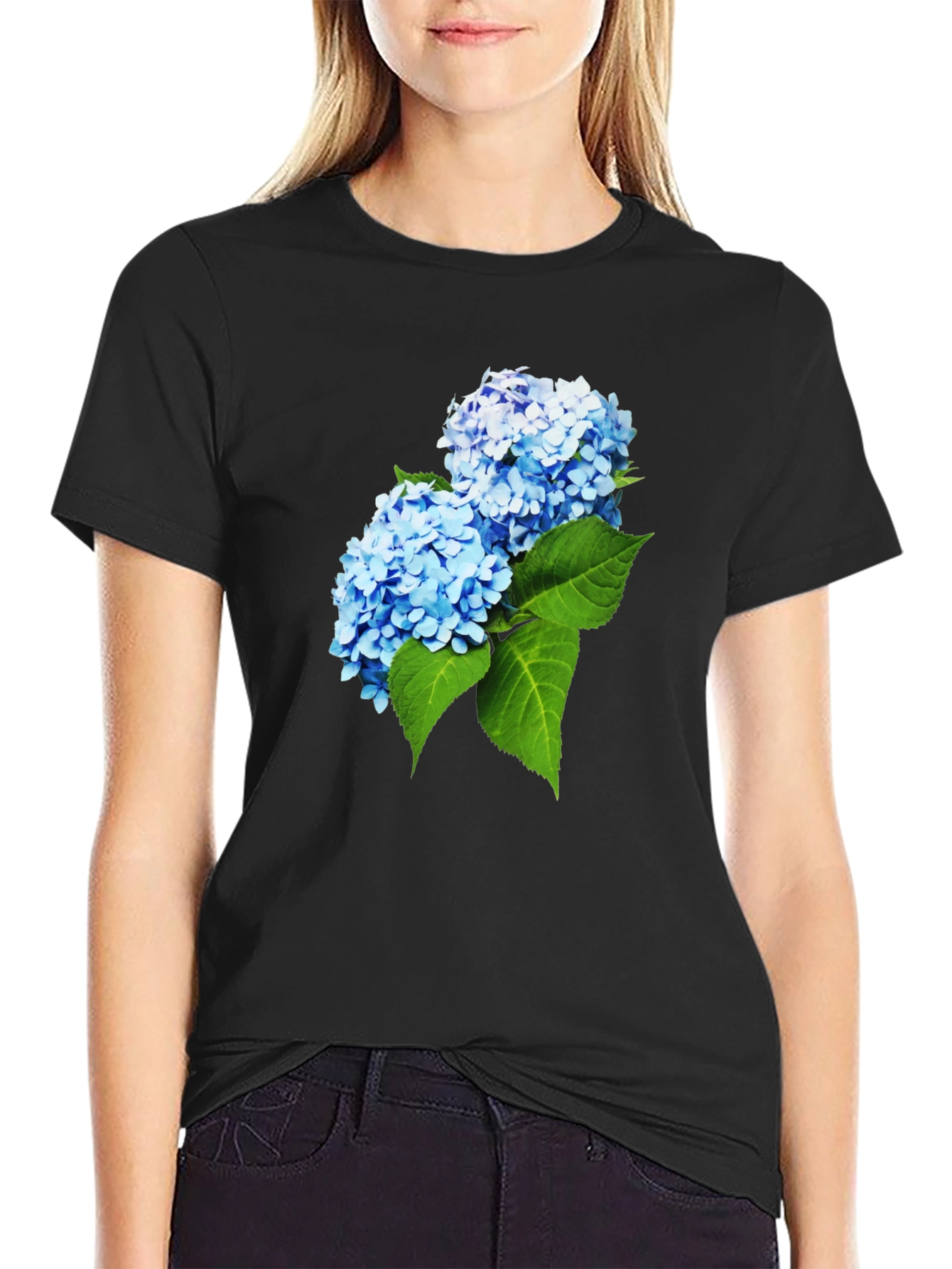 Hydrangea Flower Graphic T-Shirt - Stylish Mens Tee