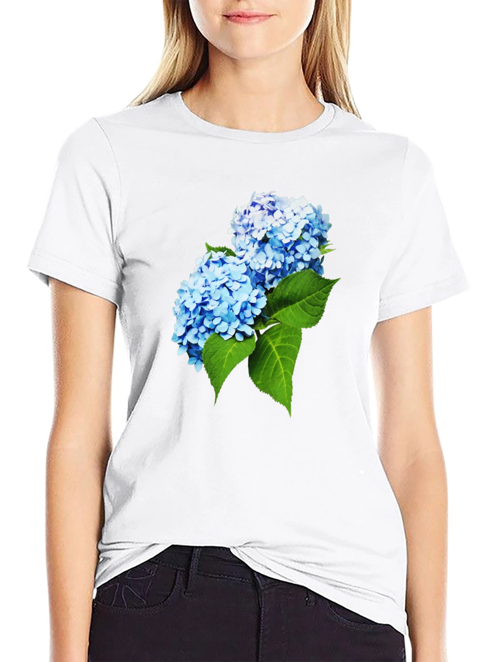 Hydrangea Flower Graphic T-Shirt - Stylish Mens Tee