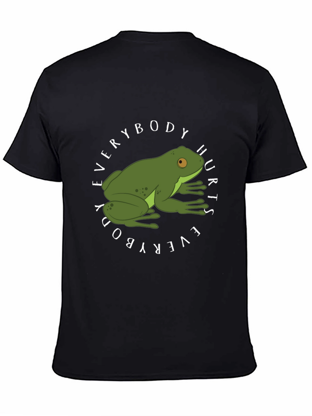 Everybody Hurts Frog Graphic Black T-Shirt