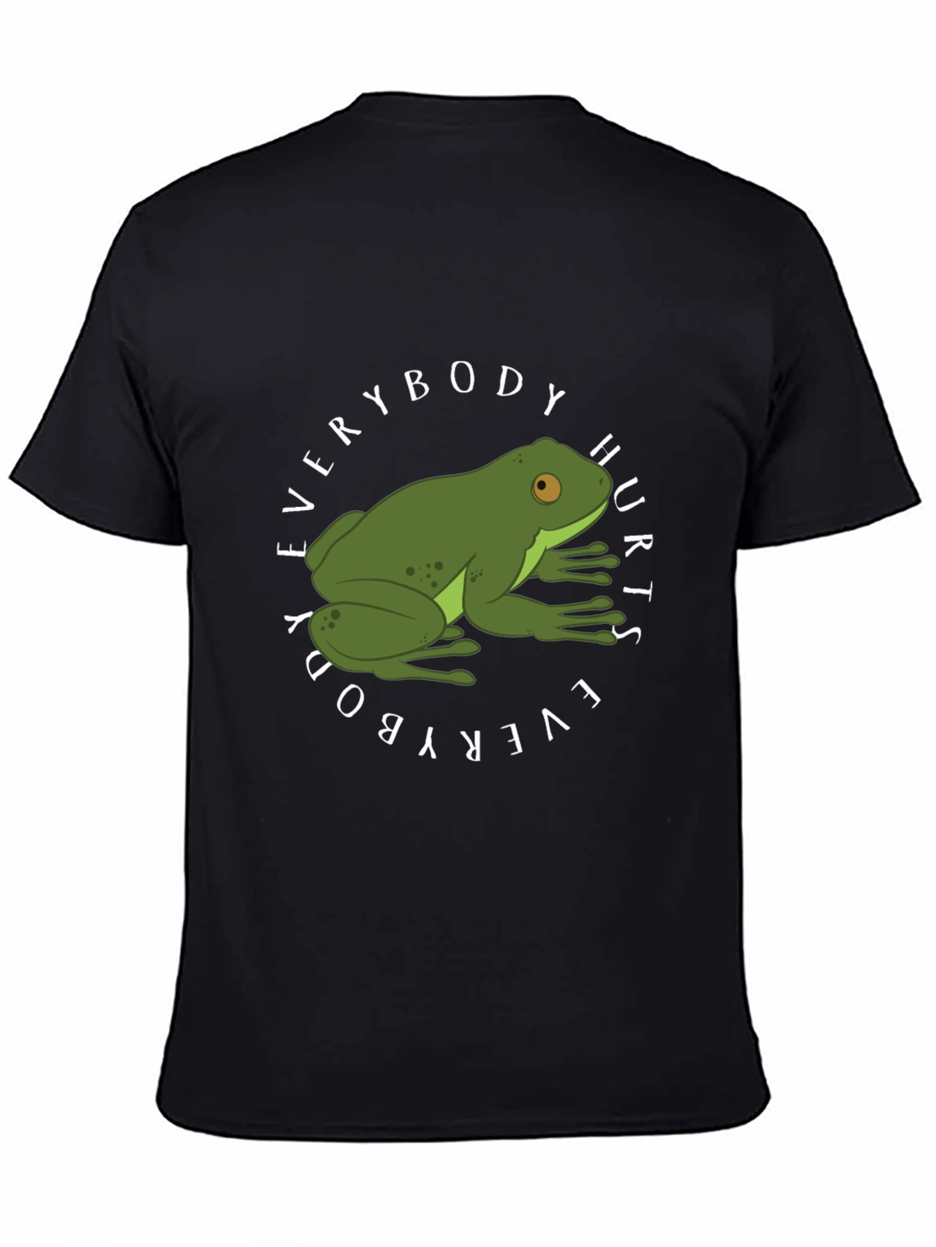 Everybody Hurts Frog Graphic Black T-Shirt