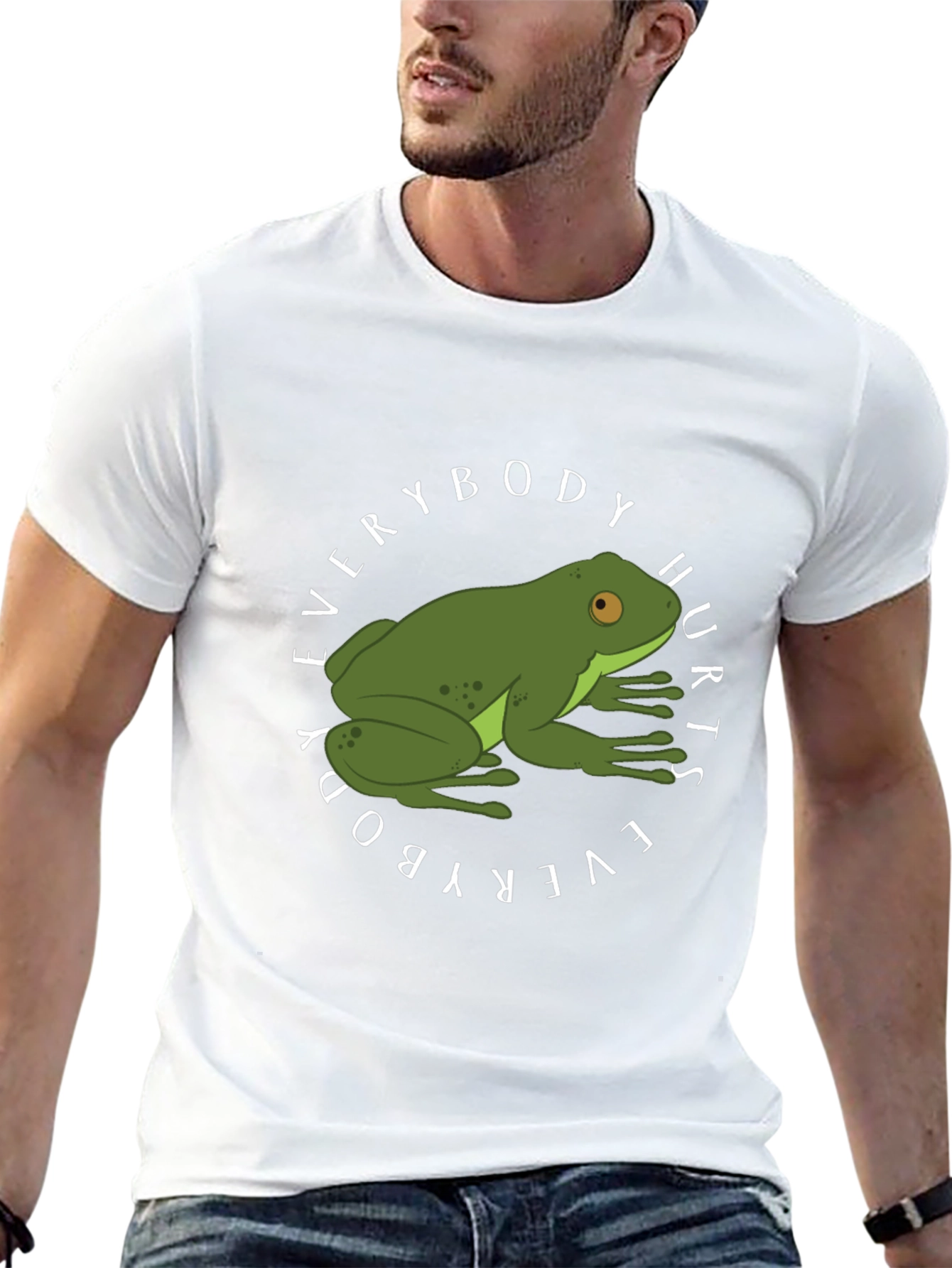 Everybody Hurts Frog Graphic Black T-Shirt