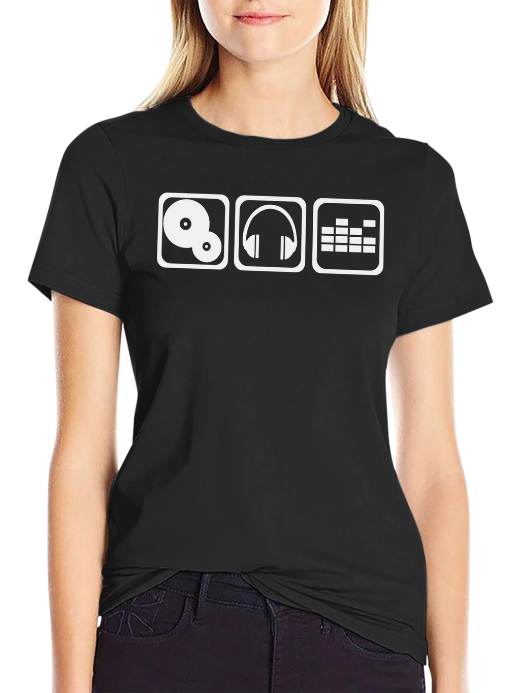 DJ Music Graphic Tee - Stylish Black T-Shirt