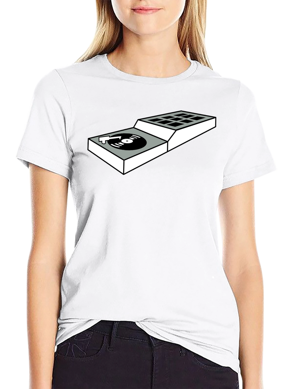 DJ Turntable Graphic Tee - Black Cotton T-Shirt