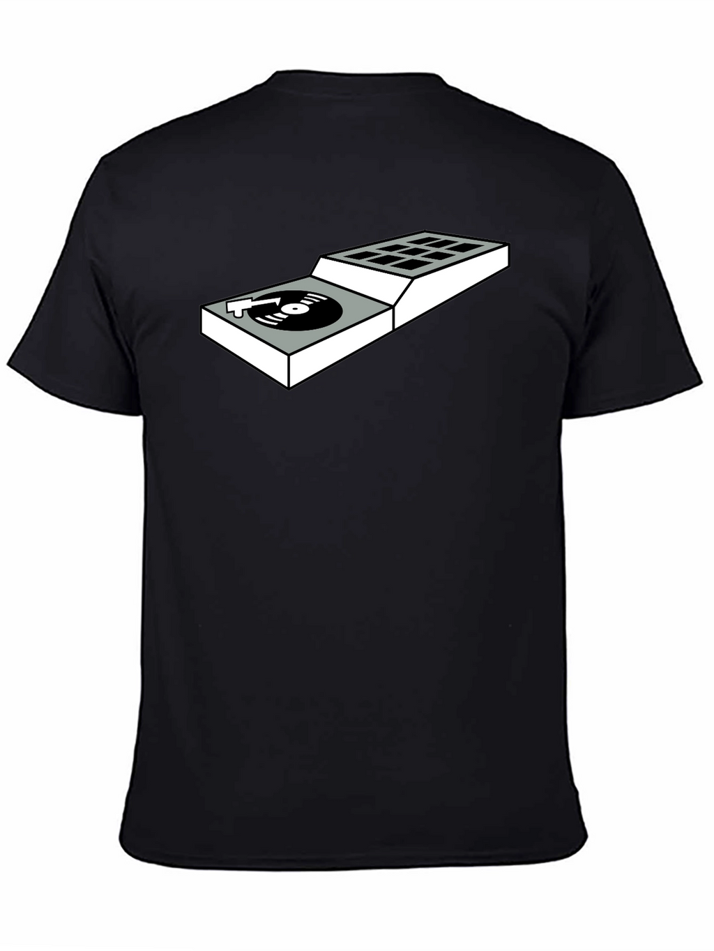DJ Turntable Graphic Tee - Black Cotton T-Shirt