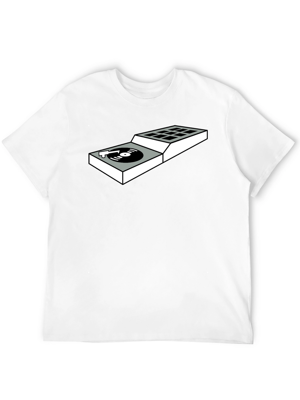 DJ Turntable Graphic Tee - Black Cotton T-Shirt