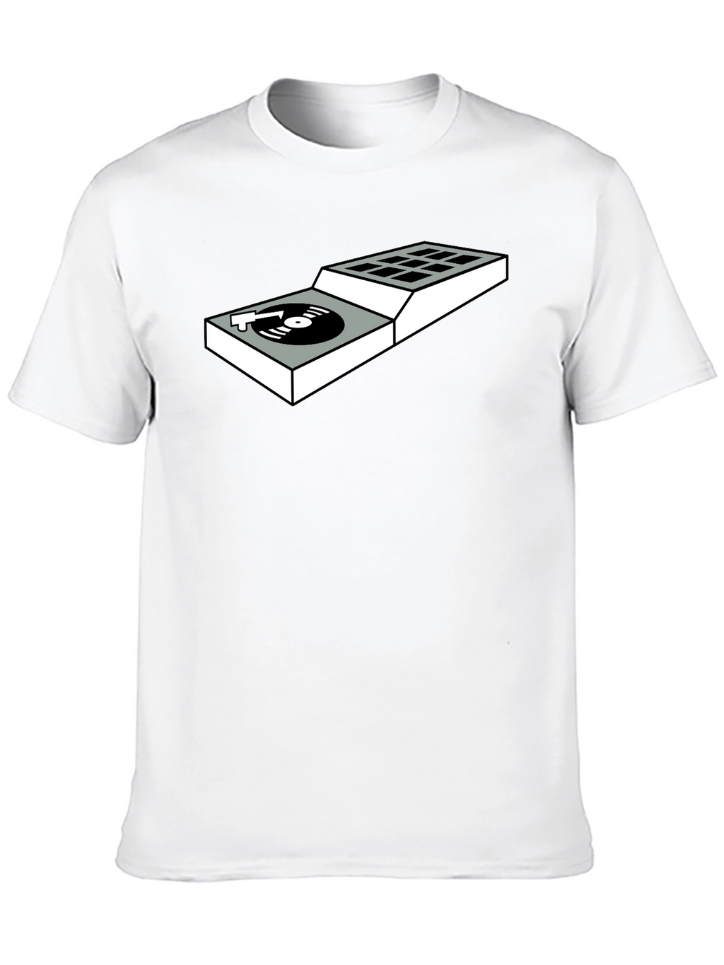 DJ Turntable Graphic Tee - Black Cotton T-Shirt