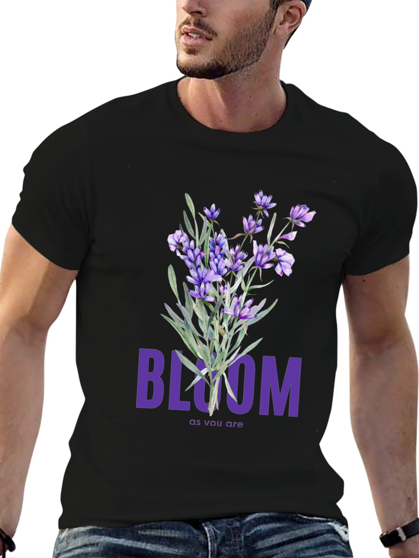 Bloom Lavender Graphic Tee - Soft Cotton T-Shirt