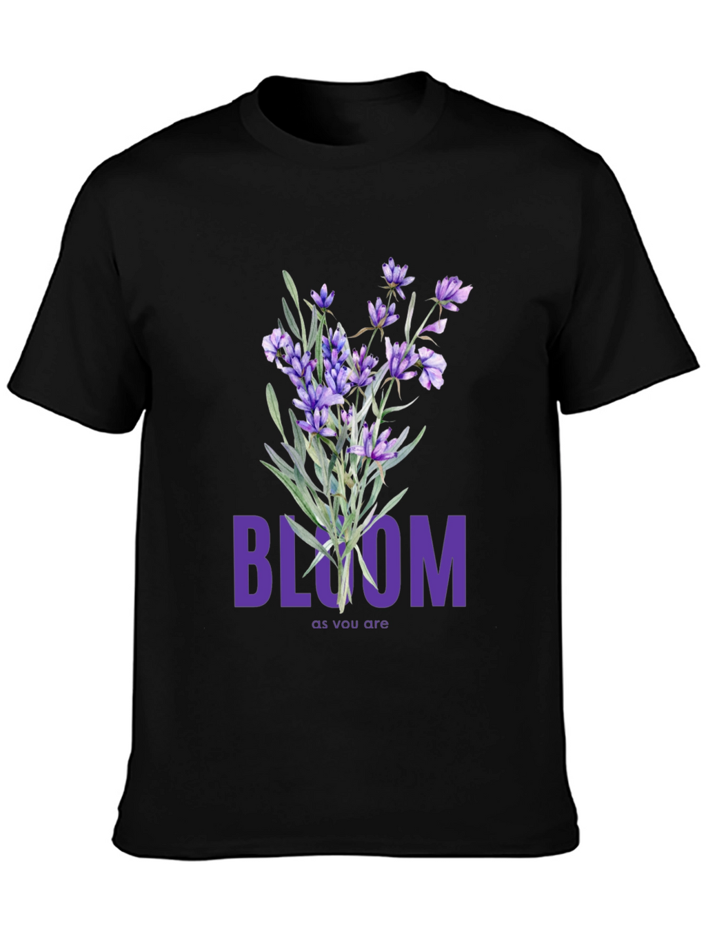 Bloom Lavender Graphic Tee - Soft Cotton T-Shirt