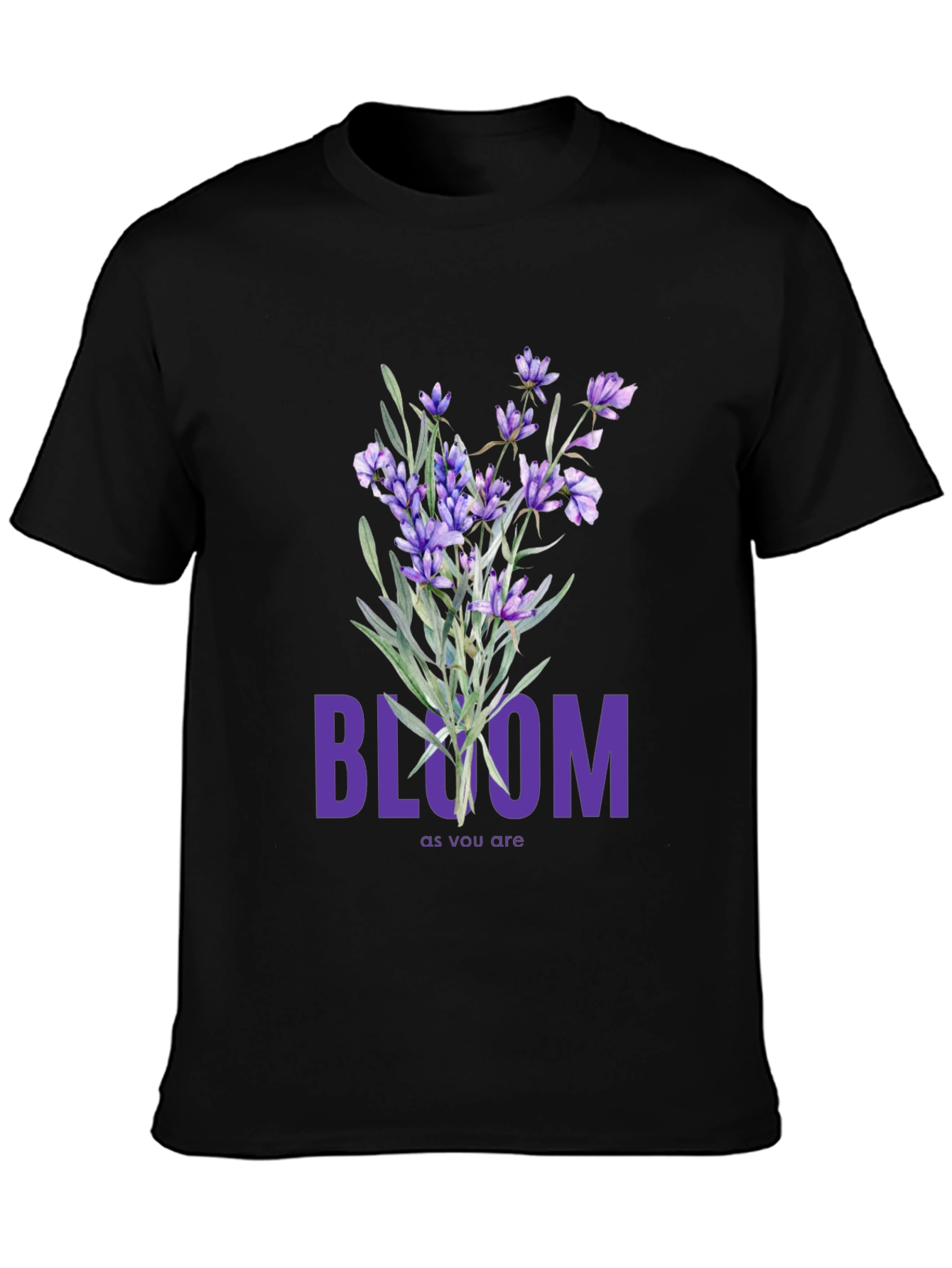 Bloom Lavender Graphic Tee - Soft Cotton T-Shirt