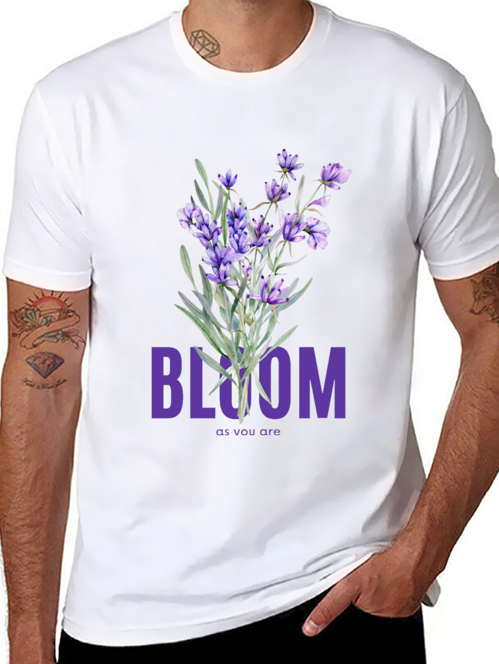 Bloom Lavender Graphic Tee - Soft Cotton T-Shirt