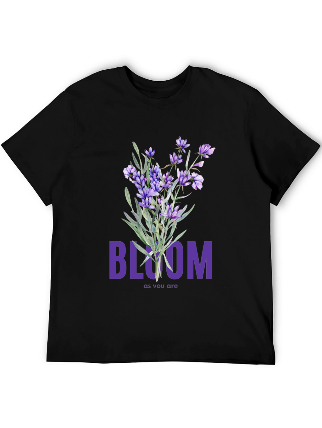 Bloom Lavender Graphic Tee - Soft Cotton T-Shirt