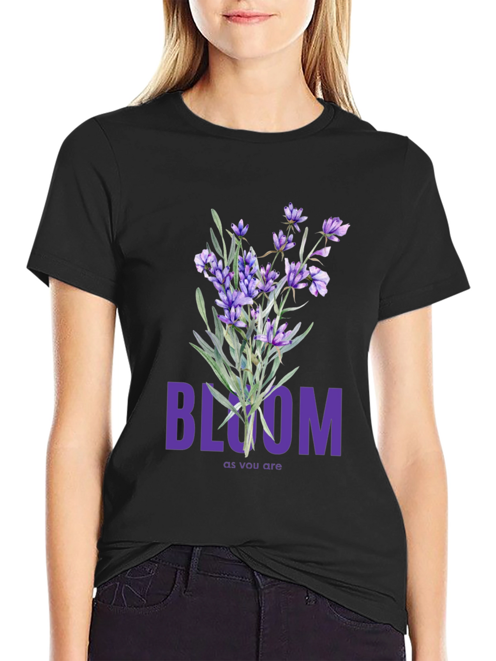 Bloom Lavender Graphic Tee - Soft Cotton T-Shirt
