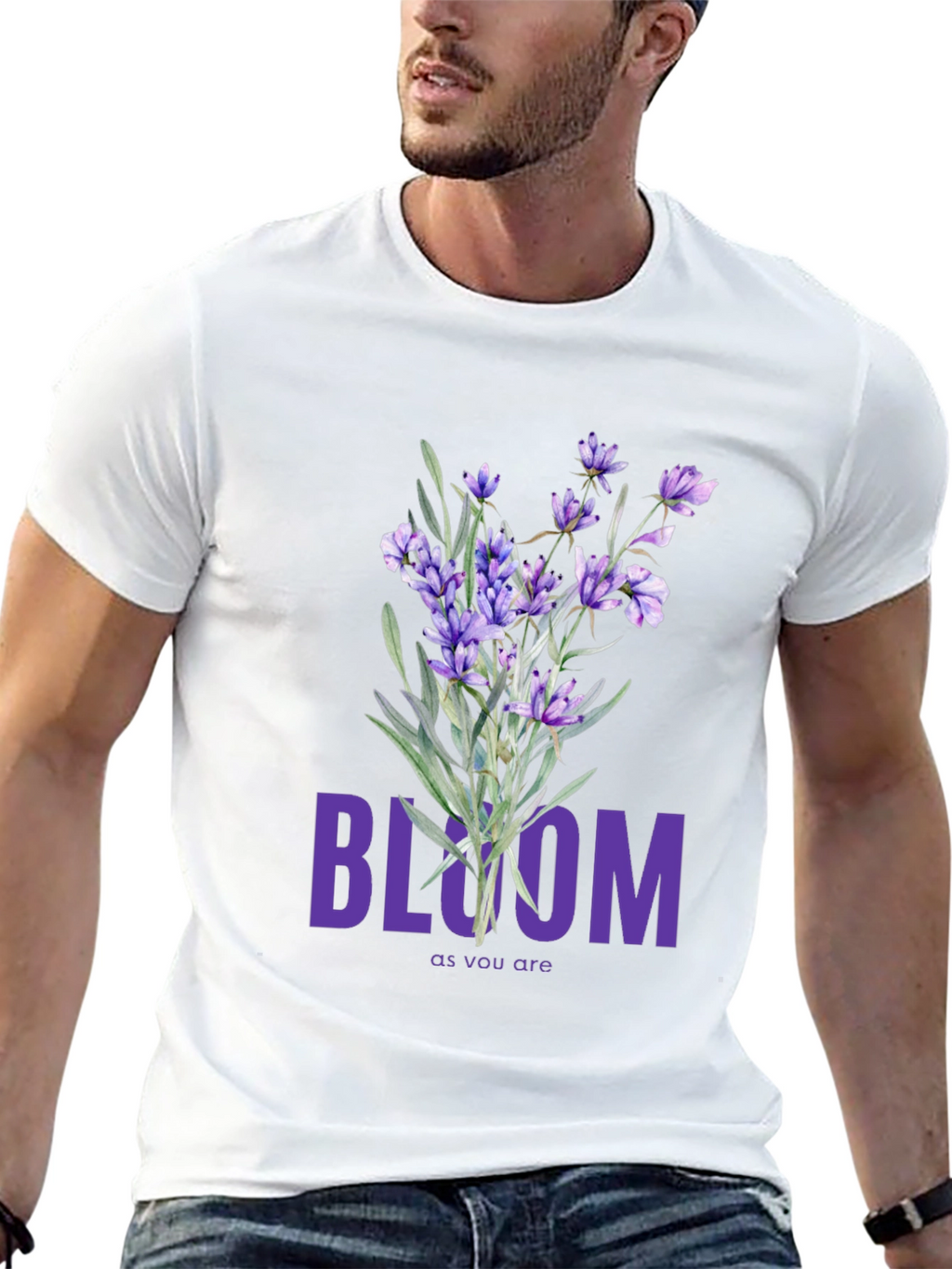 Bloom Lavender Graphic Tee - Soft Cotton T-Shirt