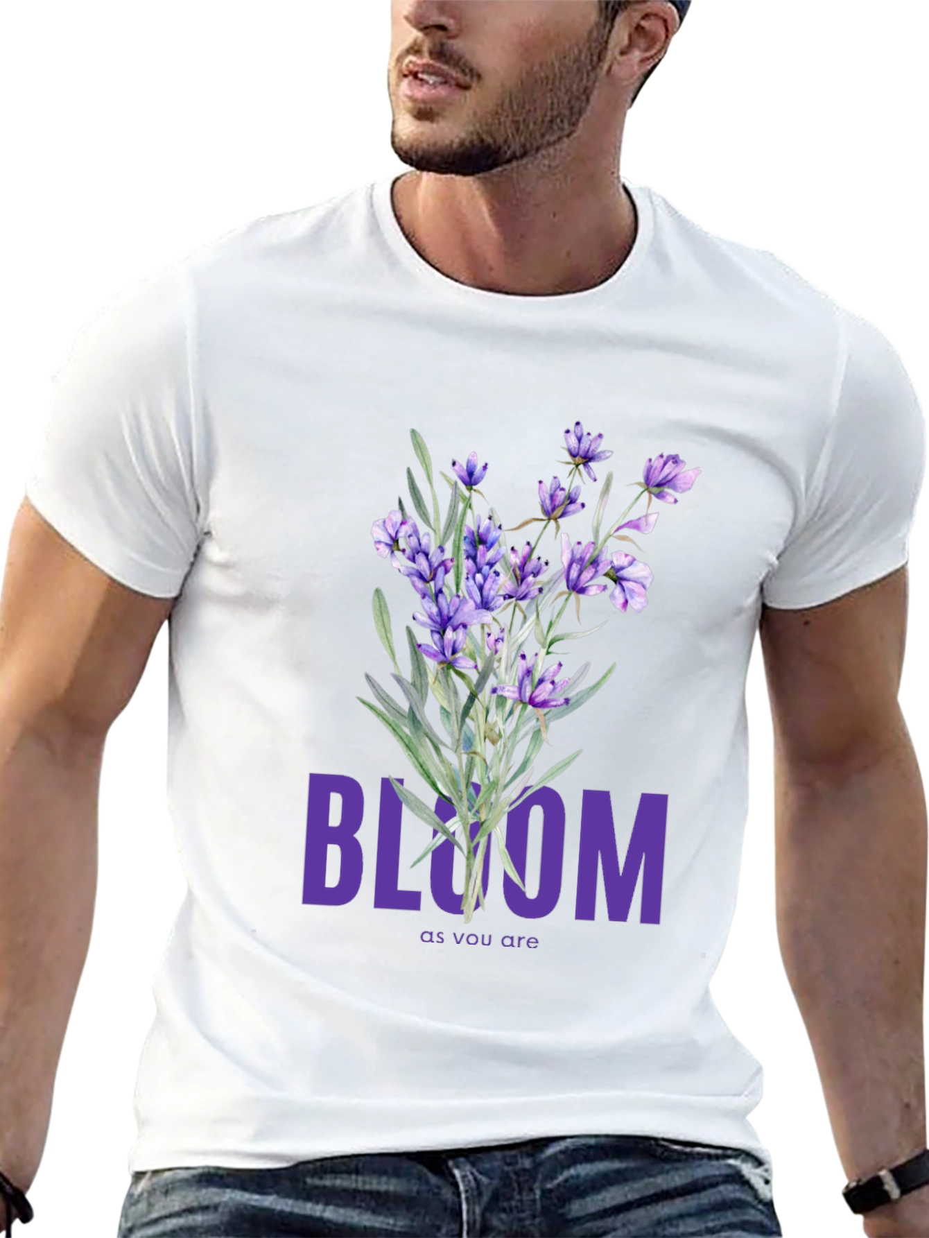 Bloom Lavender Graphic Tee - Soft Cotton T-Shirt