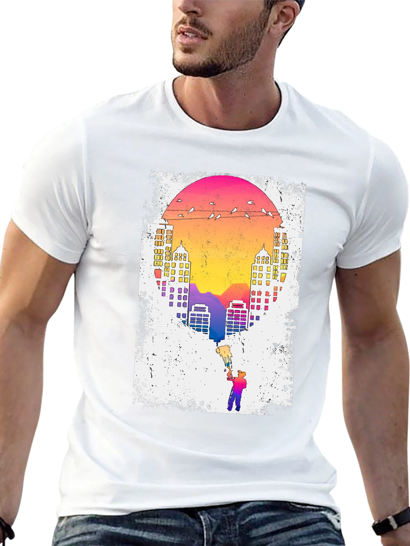 Sunset City Painter Graphic Tee