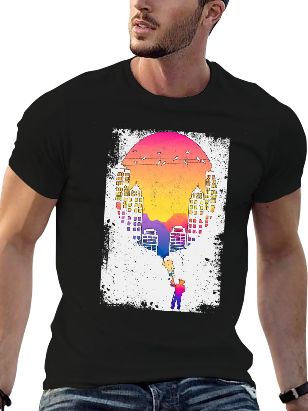 Sunset City Painter Graphic Tee