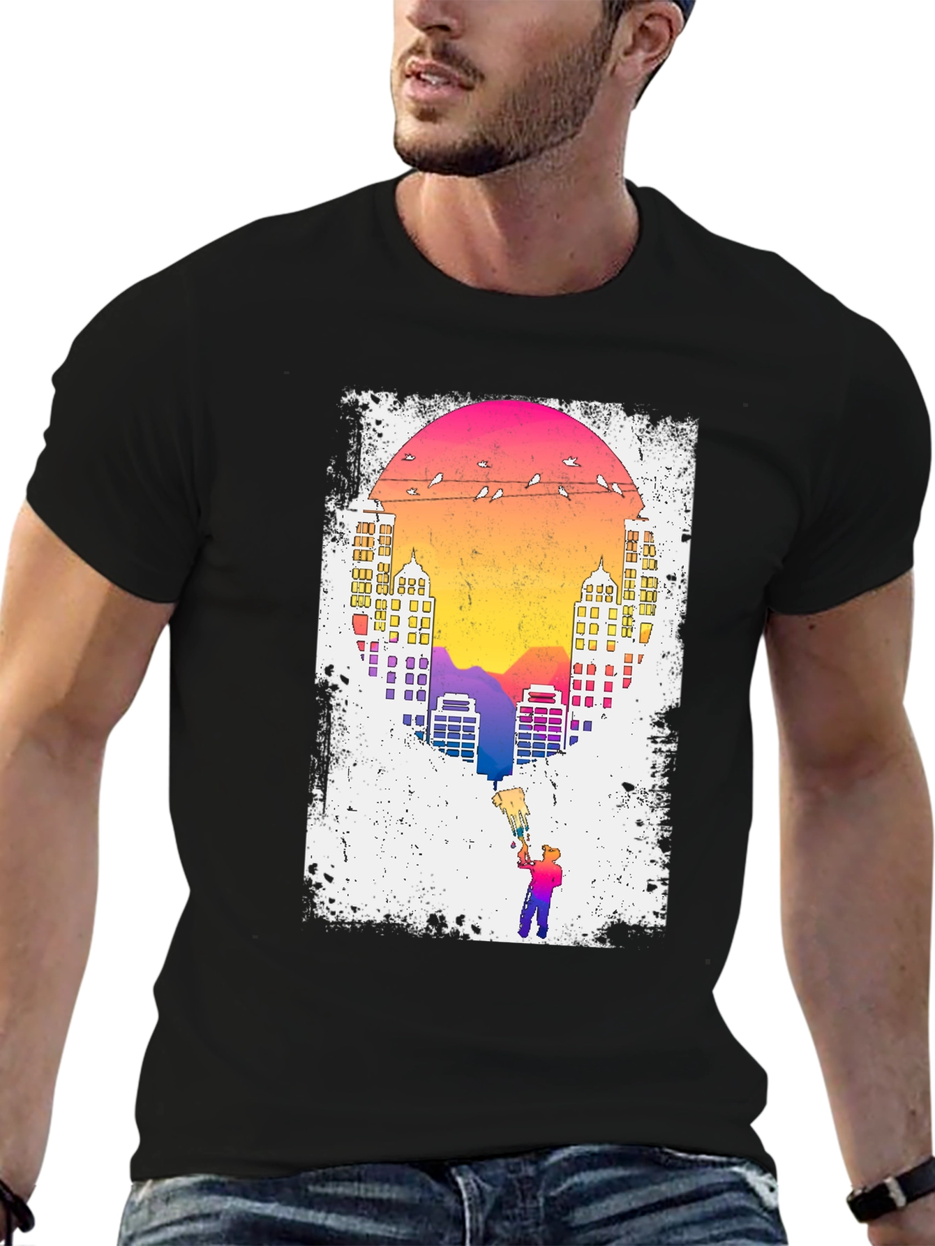 Sunset City Painter Graphic Tee