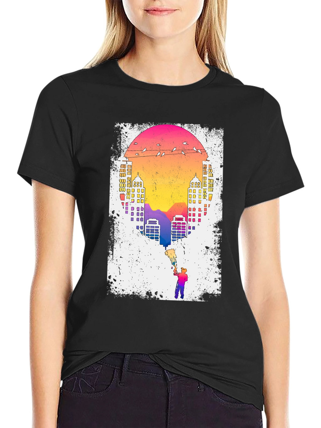 Sunset City Painter Graphic Tee