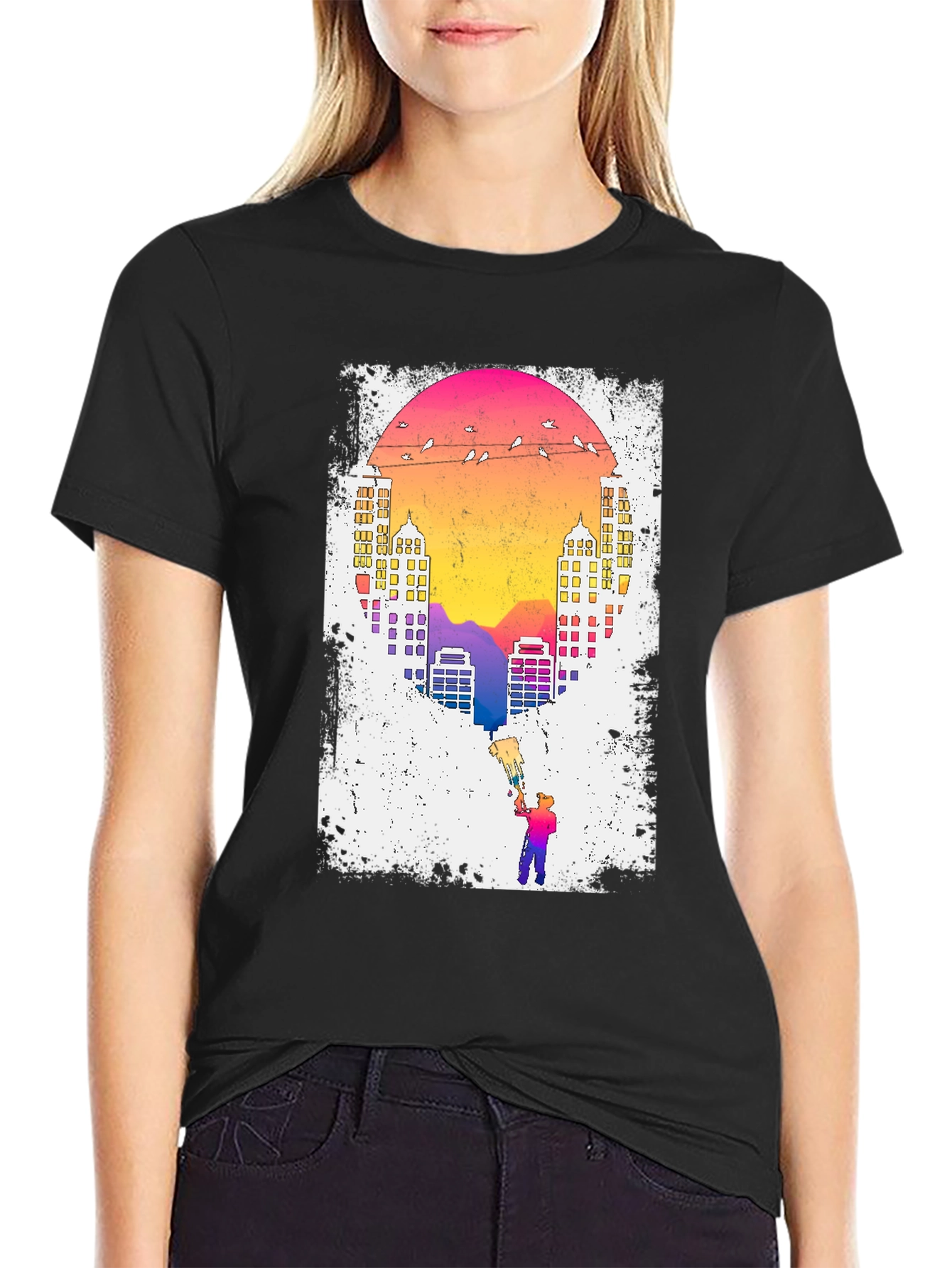 Sunset City Painter Graphic Tee