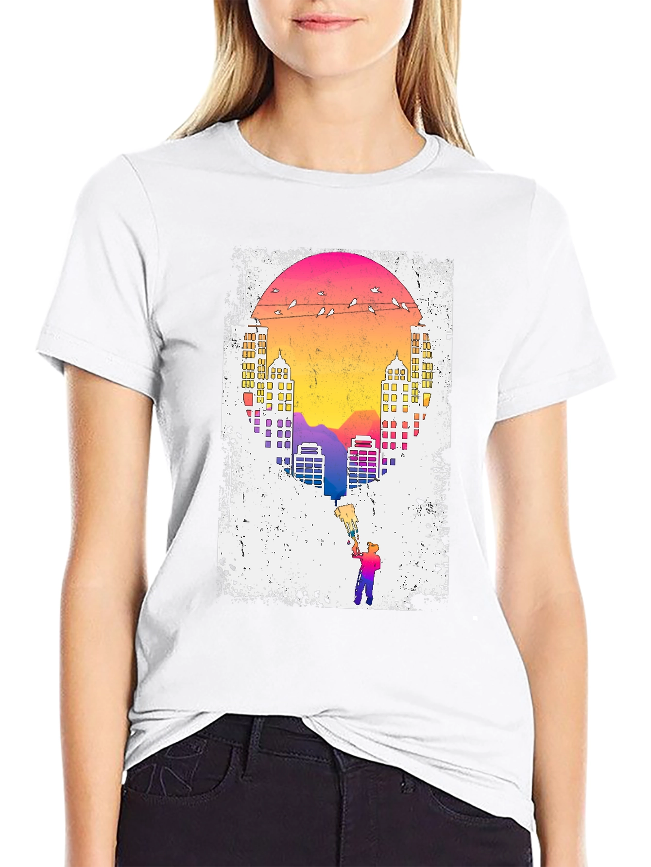 Sunset City Painter Graphic Tee