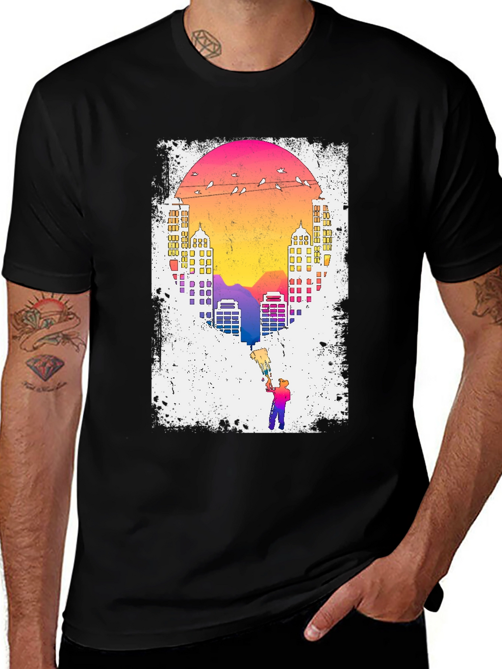 Sunset City Painter Graphic Tee