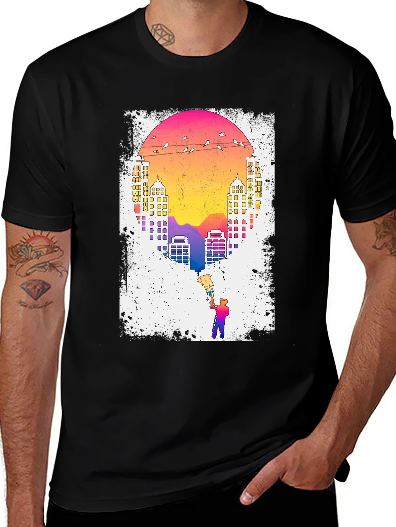 Sunset City Painter Graphic Tee