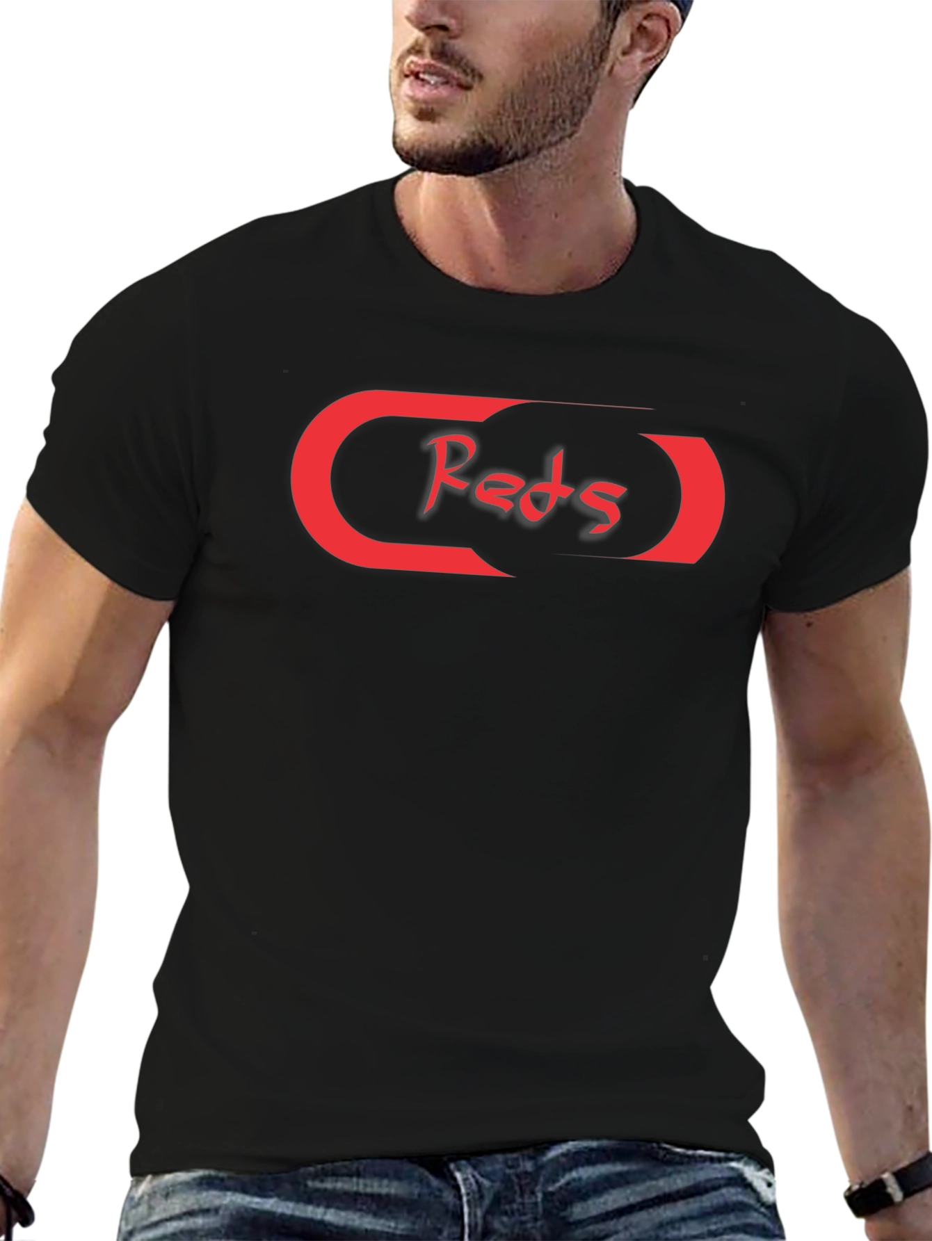 Reds Graphic Tee - Stylish Black Cotton T-Shirt