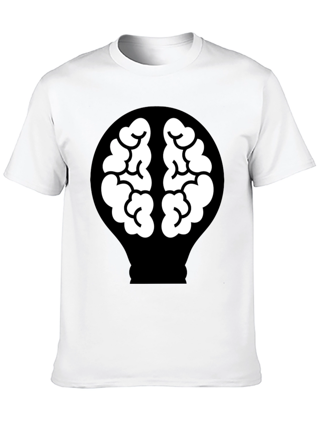 Brain Idea Lightbulb Graphic Tee - Mens Black T-Shirt