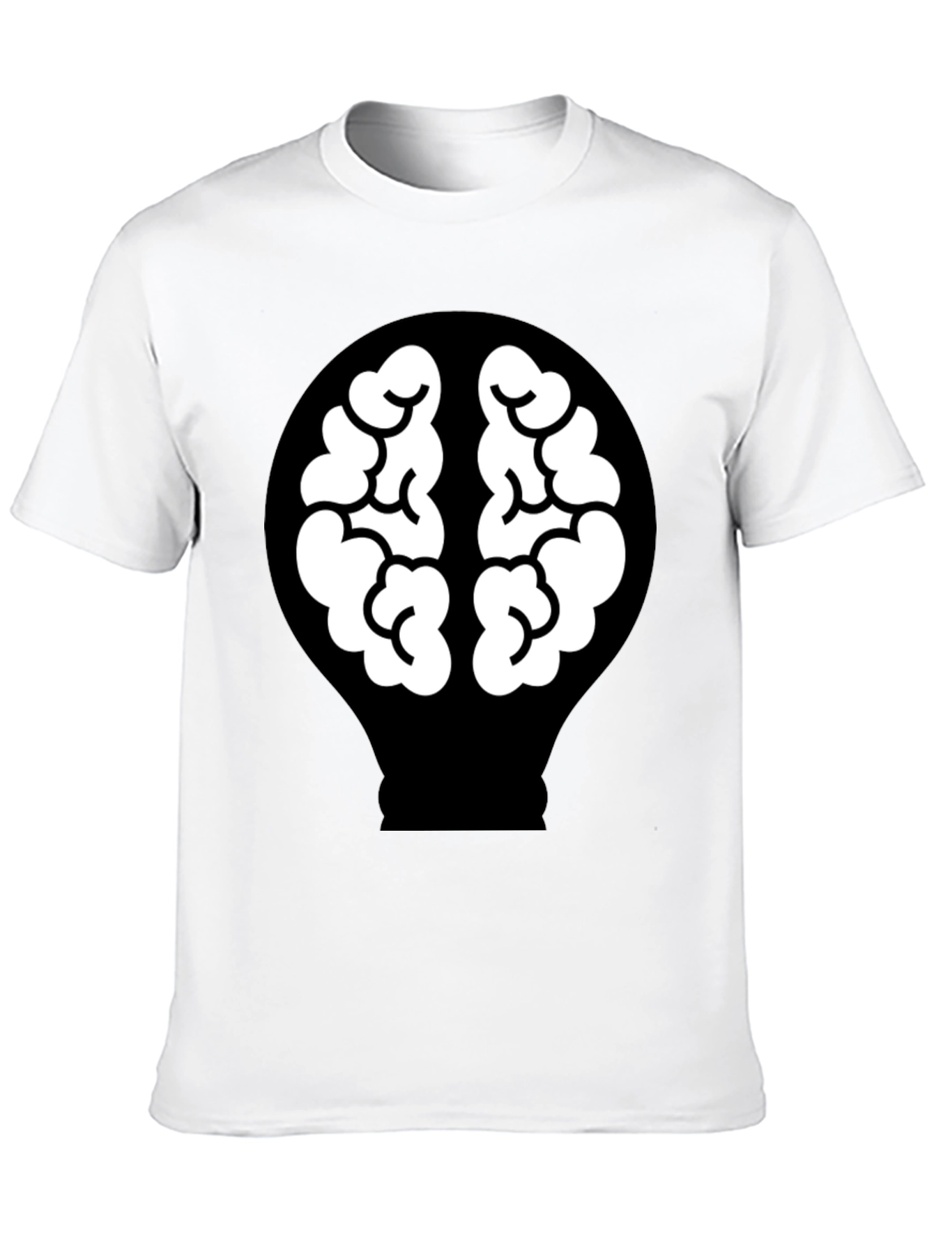 Brain Idea Lightbulb Graphic Tee - Mens Black T-Shirt