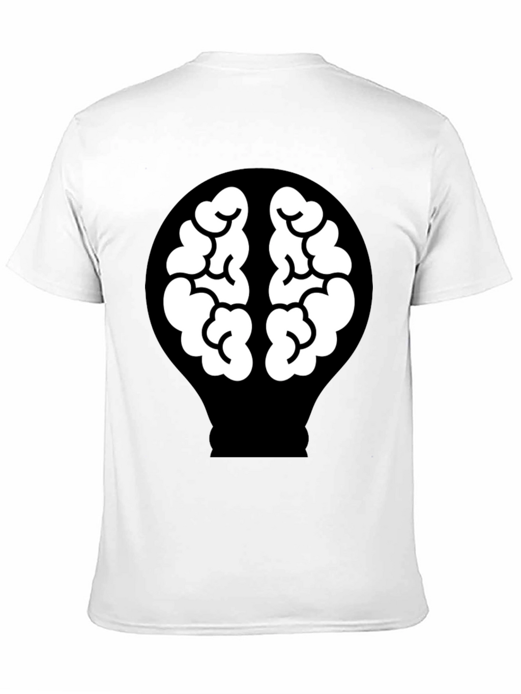 Brain Idea Lightbulb Graphic Tee - Mens Black T-Shirt