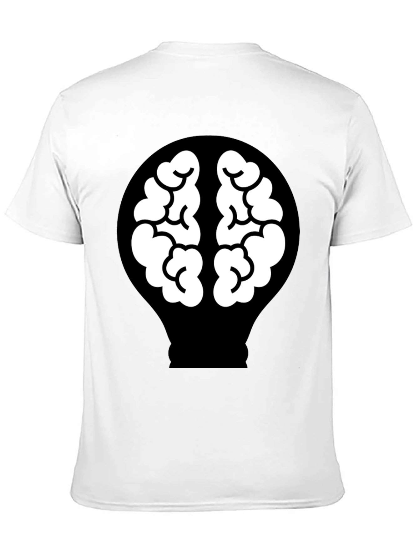 Brain Idea Lightbulb Graphic Tee - Mens Black T-Shirt