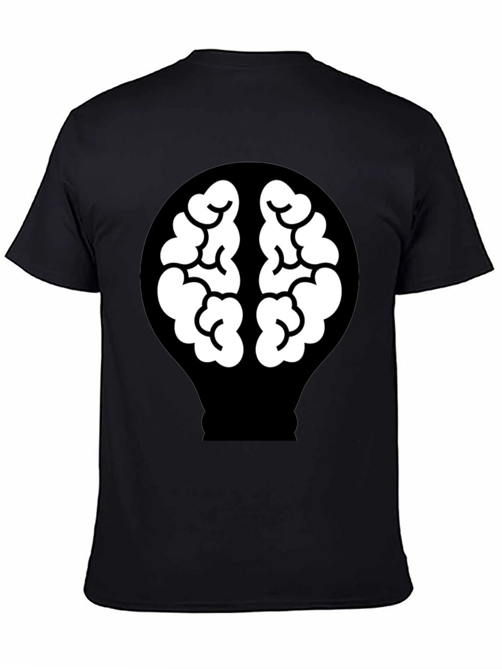 Brain Idea Lightbulb Graphic Tee - Mens Black T-Shirt