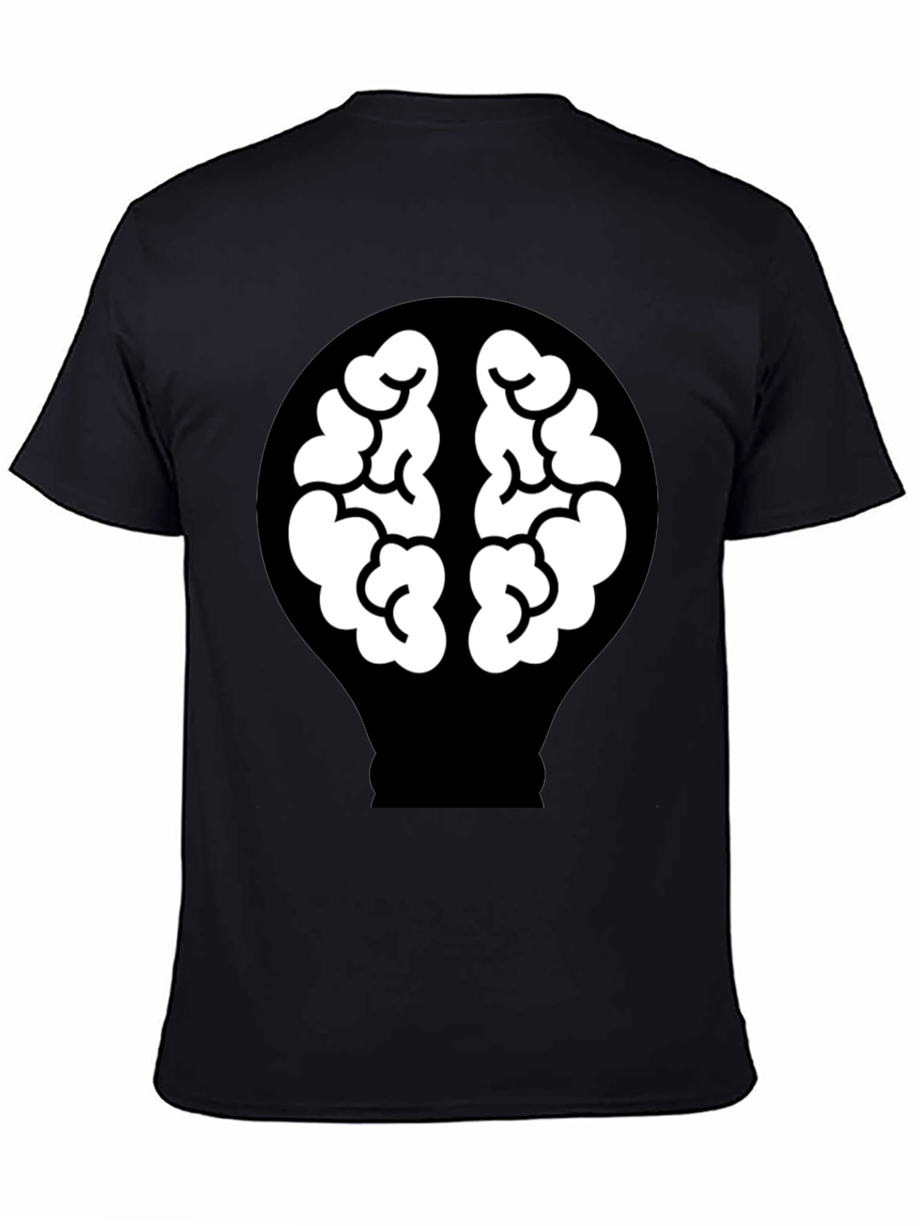 Brain Idea Lightbulb Graphic Tee - Mens Black T-Shirt