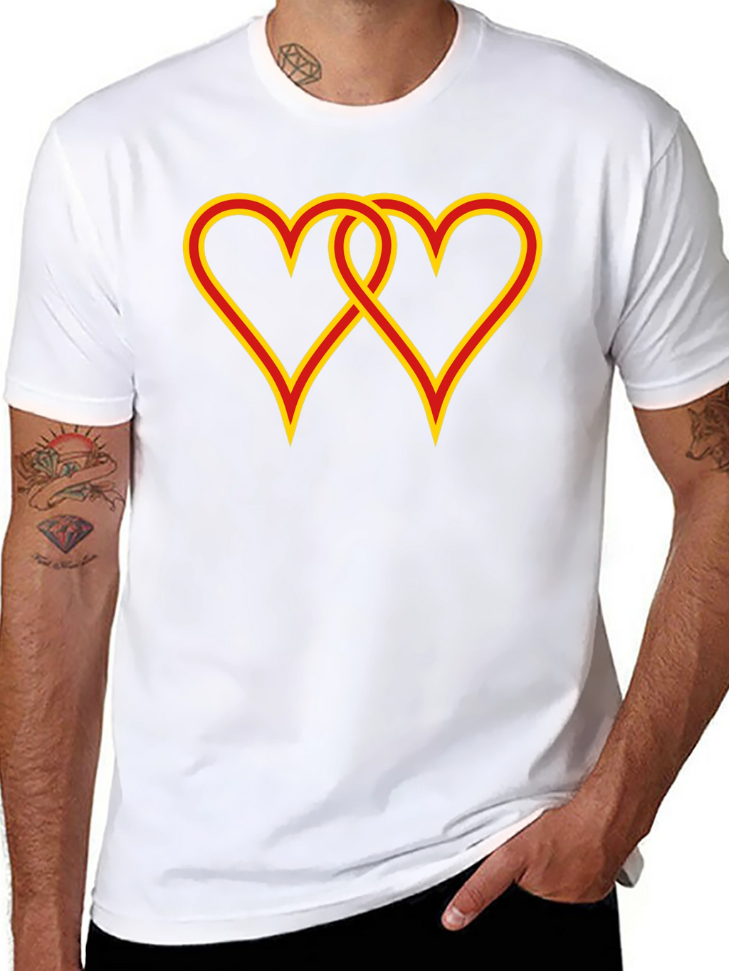 Interlocked Hearts Graphic Black Tee
