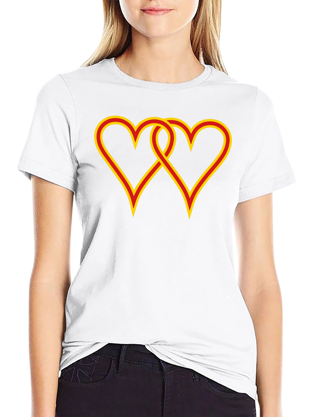 Interlocked Hearts Graphic Black Tee